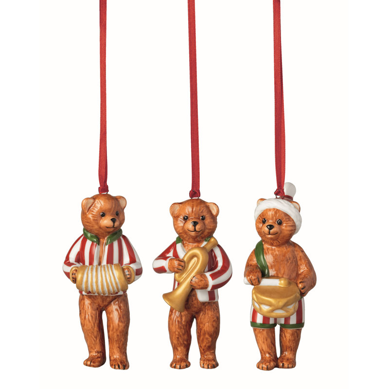 Villeroy & Boch Nostalgic Ornaments Teddy Bears, 3-piece Set