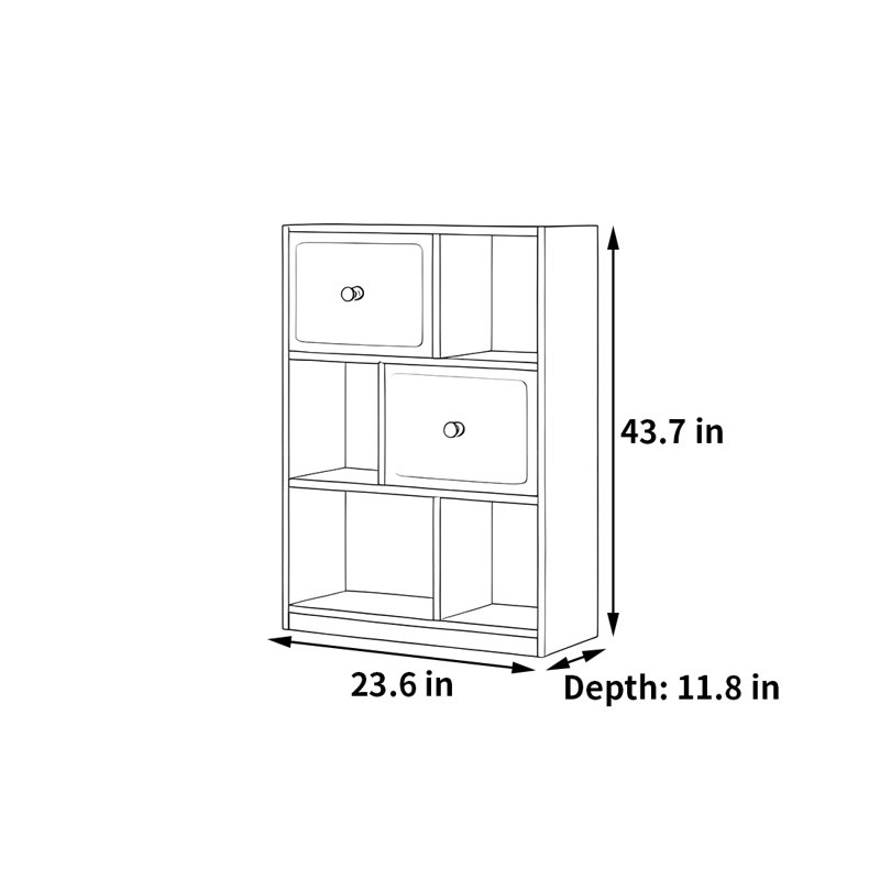 Patnaude, (3 Shelves) 43.7"H x 23.6"W x 11.8"D