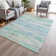 Machine Washable Indoor/Outdoor Xhevrie Teal Rug