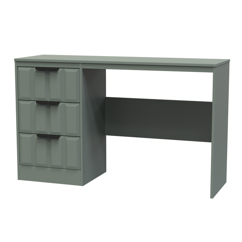 Besian 3 Drawer Desk  (Ready Assembled), Reed Green