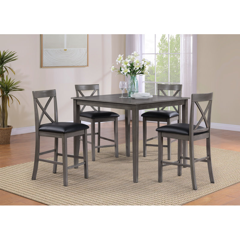 Table bistro Lakewood Gray + 4 tabourets