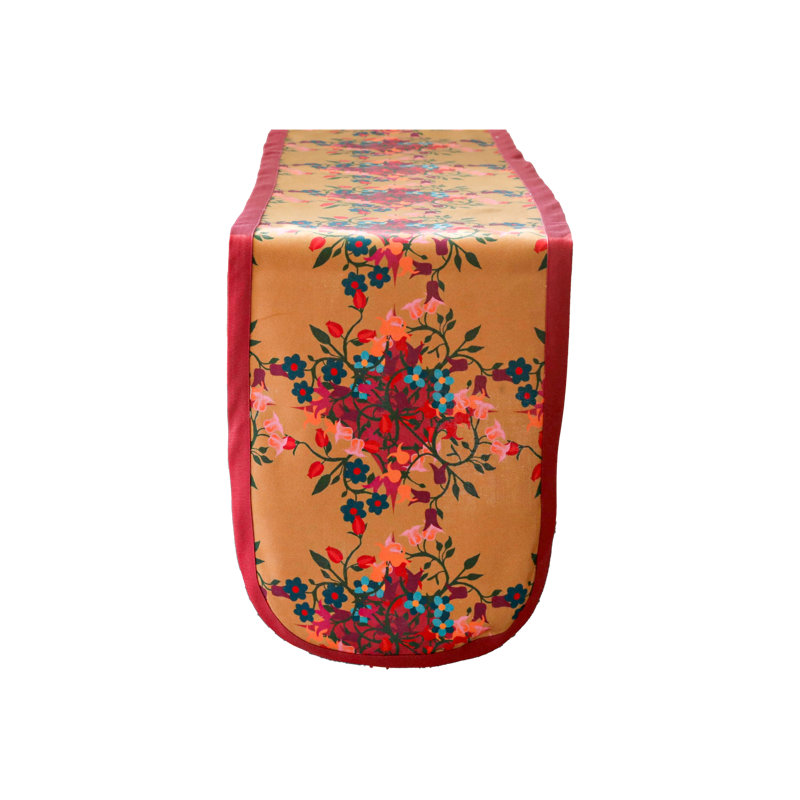 Table Runner Blumen Orange, 12" x 78" Runner