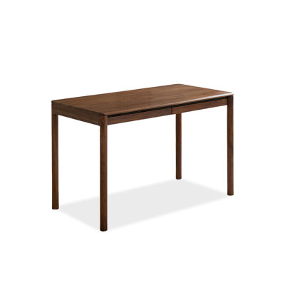 Bureau rectangulaire en bois massif brun noisette avec 2 tiroirs