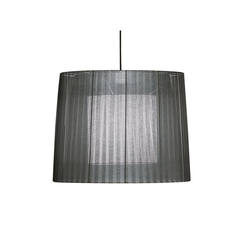 Mishawaka 1 - Light White Drum Pendant, Grey
