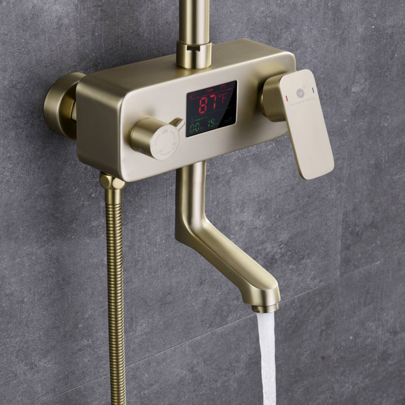with Rough-in Valve, Brushed Gold