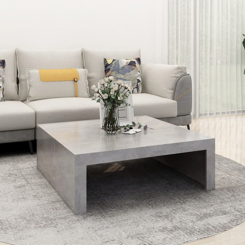 Aleyska Sled Coffee Table, Concrete Grey, 35cm H x 50cm W x 50cm D