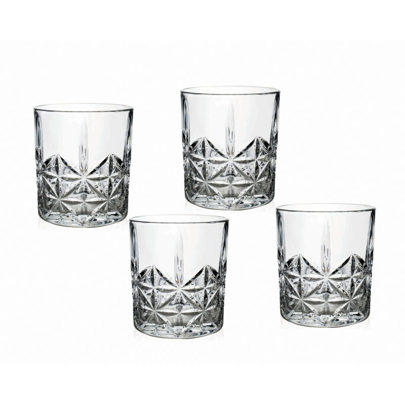 11 oz. Clear Crystal Double Old-Fashioned Glasses Set of 4