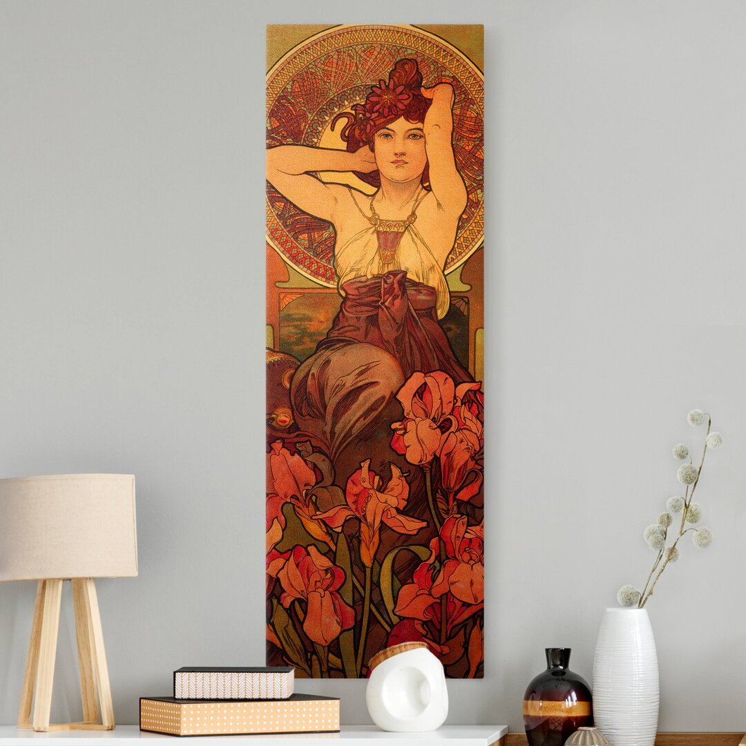 Leinwandbild Edelsteine - Amethyst von Alphonse Mucha