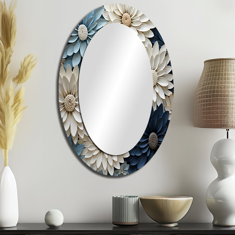 Theodulus - Miroir mural ovale traditionnel, 36 po x 24 po