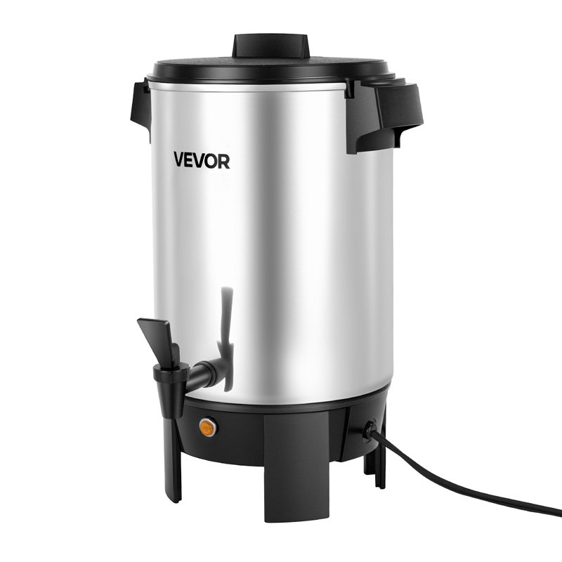 Commercial Coffee Urn, 30 Cup 152oz Hot Beverage Dispenser with Dripless Faucet, 1090W Quick-Brewing Coffee Maker, Automatic Temperature Control, for Catering, Party, Church & Restaurant