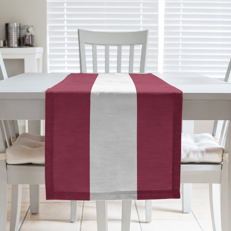 New Orleans Football Stripes Table Runner, 72" x 16", Polyester, Arizona Football Cherry Red/Black
