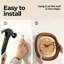 Horloge murale décorative carrée arrondie en bois massif brun-603331403