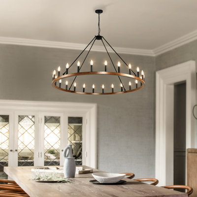 Edwar 16 - Light Stainless Steel Dimmable Wagon Wheel Chandelier