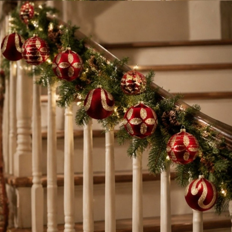 Ensemble de décorations de Noël 12PCS 8cm, C