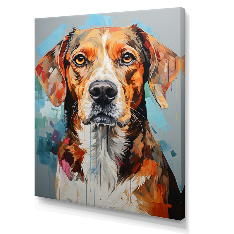 Beagle Bliss IV sur toile, H 20 po x l 12 po x P 1 po, Toile tendue