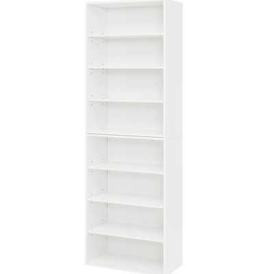 Cd Media Storage Unit, Double - Layer Design, 8 Cube Adjustable Shelving, Detachable, Construction, 25 Lbs Shelf Load Bearing Unit With 6 Shelves, Detachable Into Two Cabinets, Suitable For Living