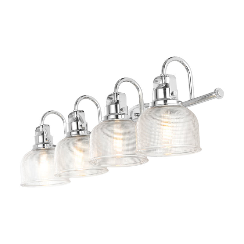 Gilcrease Metal/Glass LED Vanity Light, Chrome, 4