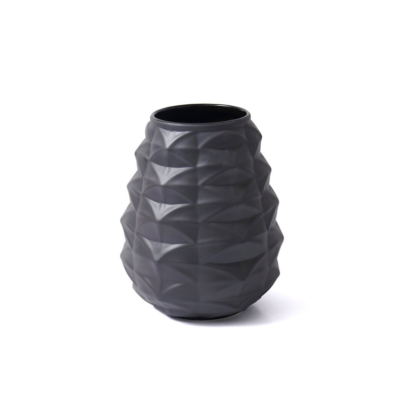 Vase, H 25 po x l 25 po x P 26 po, Noir
