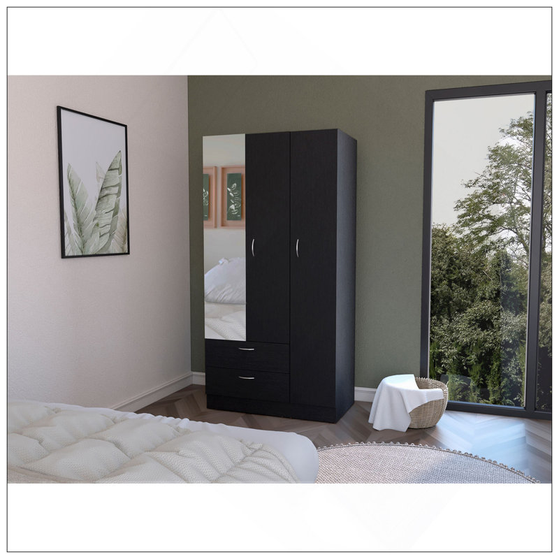 Armoire Haddam, chambre à coucher, noir, Noir