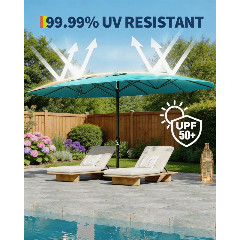 Grand parasol de patio avec base incluse, Green