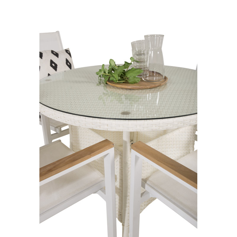 Mitul 4 - Person Patio Dining Set Round Table