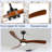 Ceiling Fan Light With 3 Solid Wood Blades-112997733