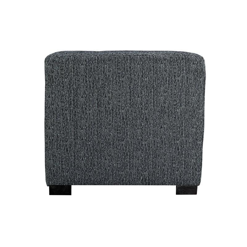 Hadlee Upholstered Ottoman, Charcoal Polyester Blend
