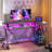 39"W Gaming Desk With Monitor Stand & Cpu Stand,Computer Desk With Power Outlet & RGB LED Lights,Home Office Desk With Cup Holder & Headphone Hook-1193052216-1193052221