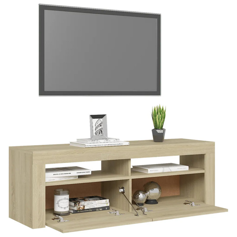 Liza  TV Cabinet with LED Lights 120x35x40 cm, Sonoma Oak
