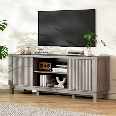 59" Storage Tv Stand For Tvs Up To 65", Modern Entertainment Center With Storage