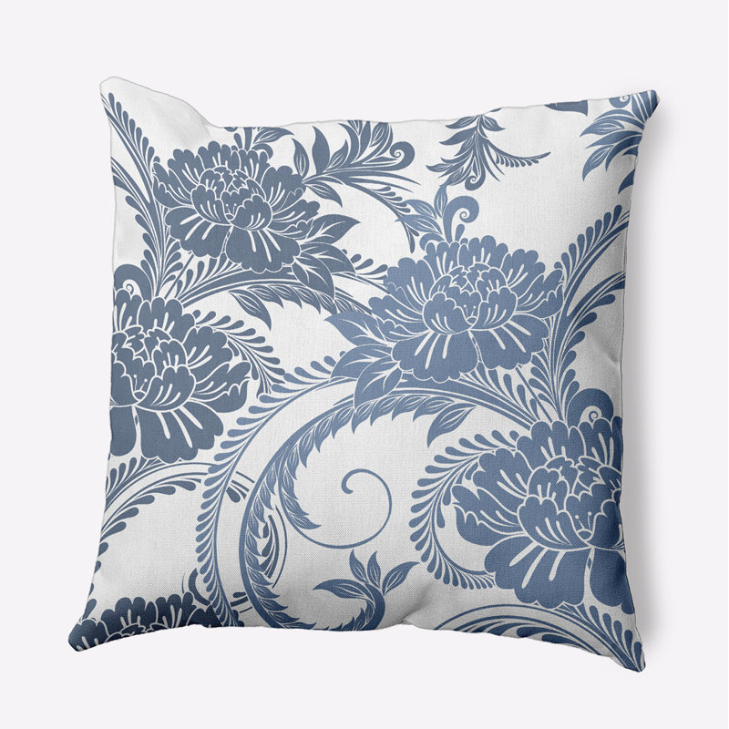 Housse de coussin décoratif en polyester par E by Design, 18 po x 18 po, Bleu marine