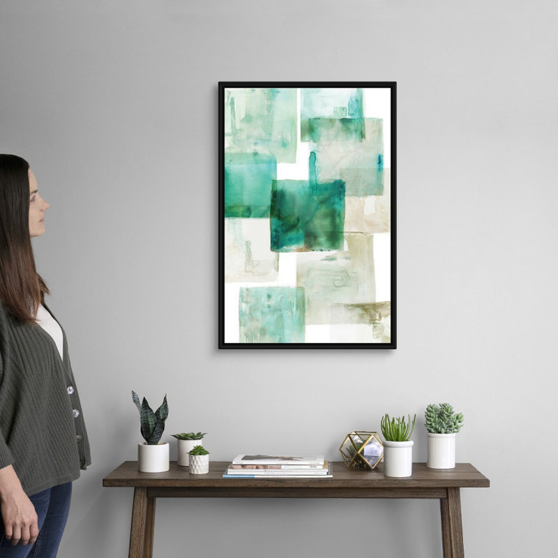 « Aperture I Green version » par PI studio-impression sur toile, H 32 po x l 22 po x P 1,75 po, Toile avec cadre noir