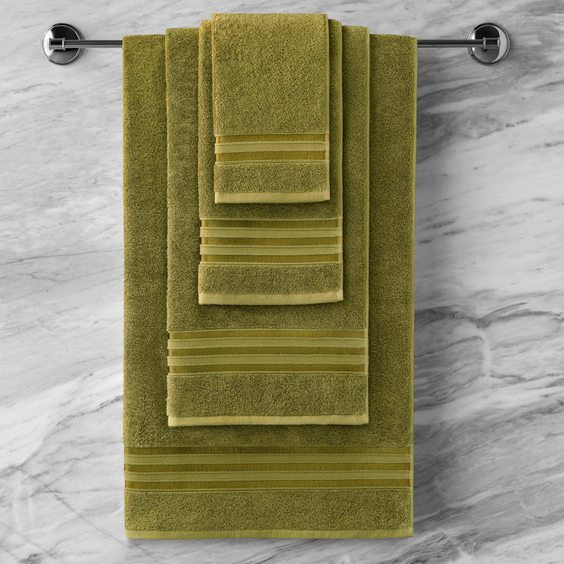 Arcadia Bath Sheet, Green, Fingertip Towel - 1 Pack
