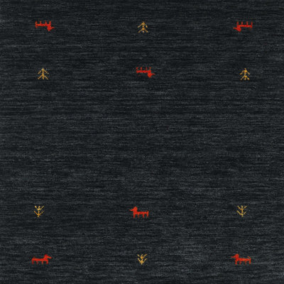 Tapis noir / orange