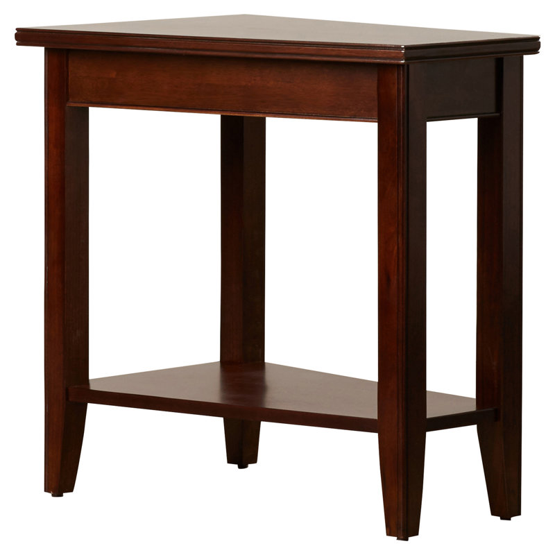 Laurent Solid + Manufactured Wood Wedge Table, Chocolate Cherry