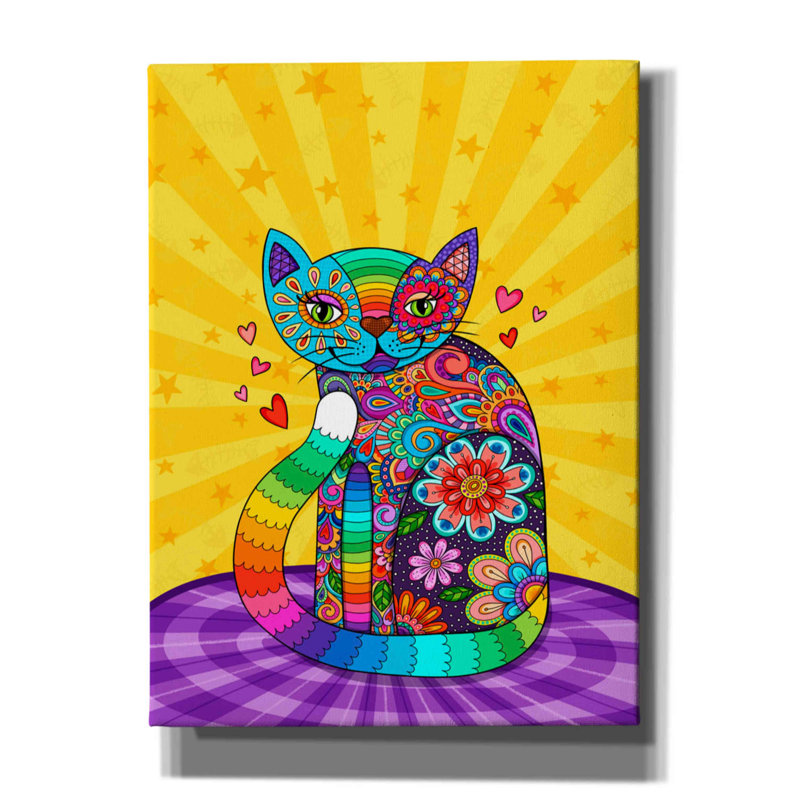 «Cats Meow» par Hello Angel, estampe numérique sur toile, H 54 po x l 40 po x P 1,5 po