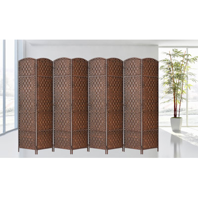 Andreu Folding Room Divider Screen Bamboo Woven Insert 71" High