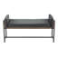 Banc de ferme 18 po avec métal noir, bois et similicuir noir-1014746710