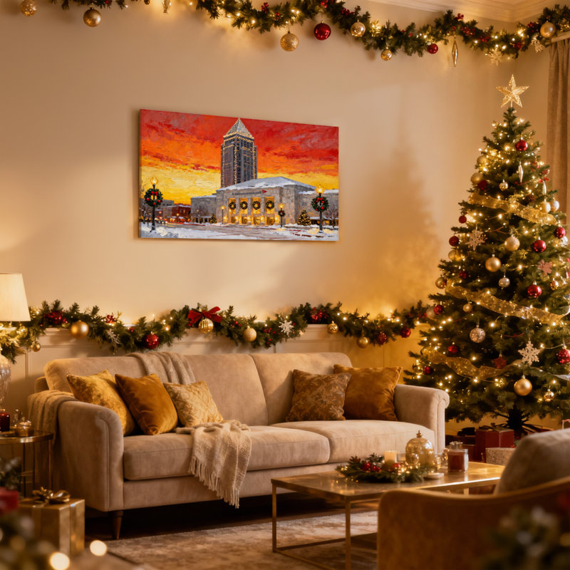 Ensemble de 3 impressions sur toile, décorations de Noël, H 12 po x l 18 po