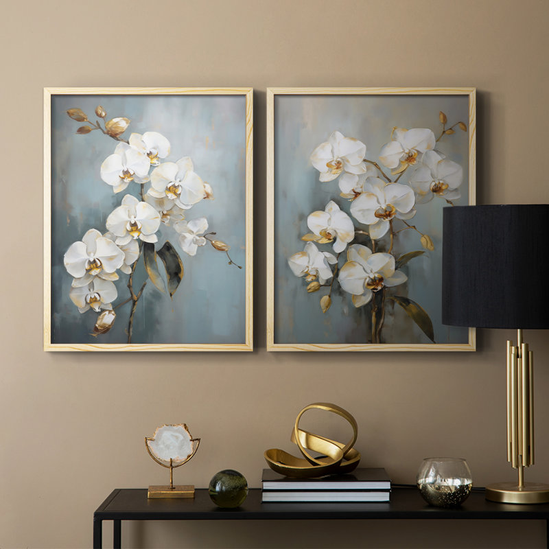 Série FLORAL CXCII - Reproduction encadrée de qualité supérieure - prête à être accrochée - aucun clou requis - aucun clou requis