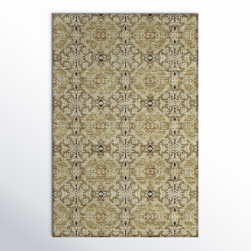 Lummus Washable Damask Indoor / Outdoor Rug, Rectangle 1'8" x 2'6"