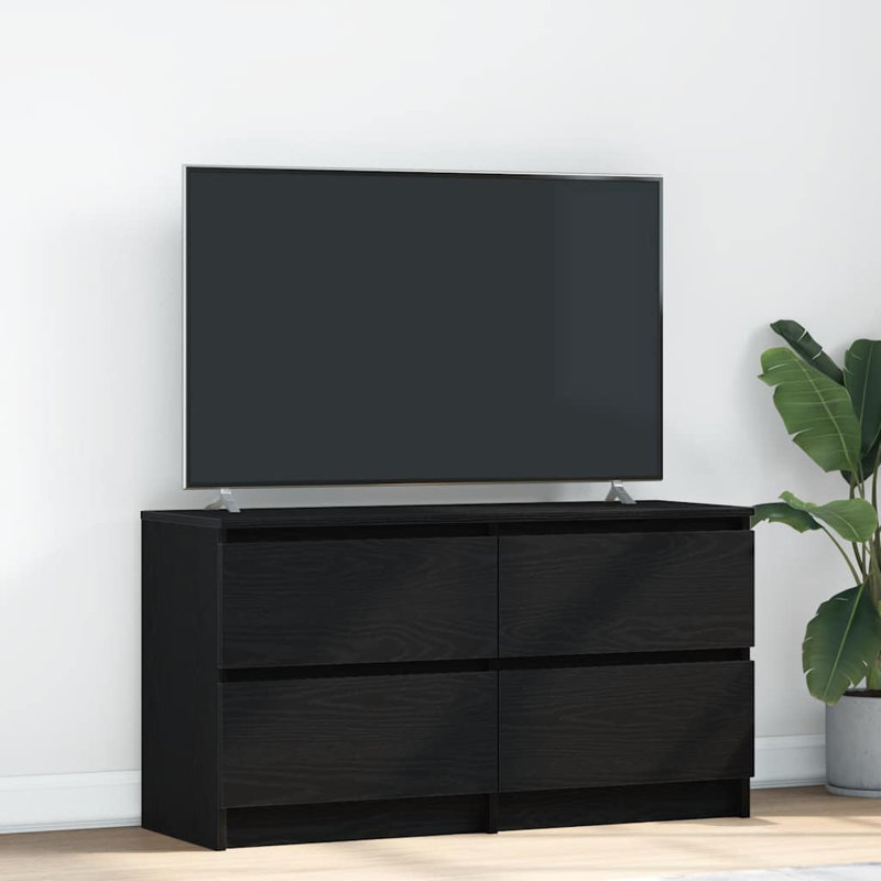 TV Cabinet 100X35x54 Cm Engineered Wood, Black