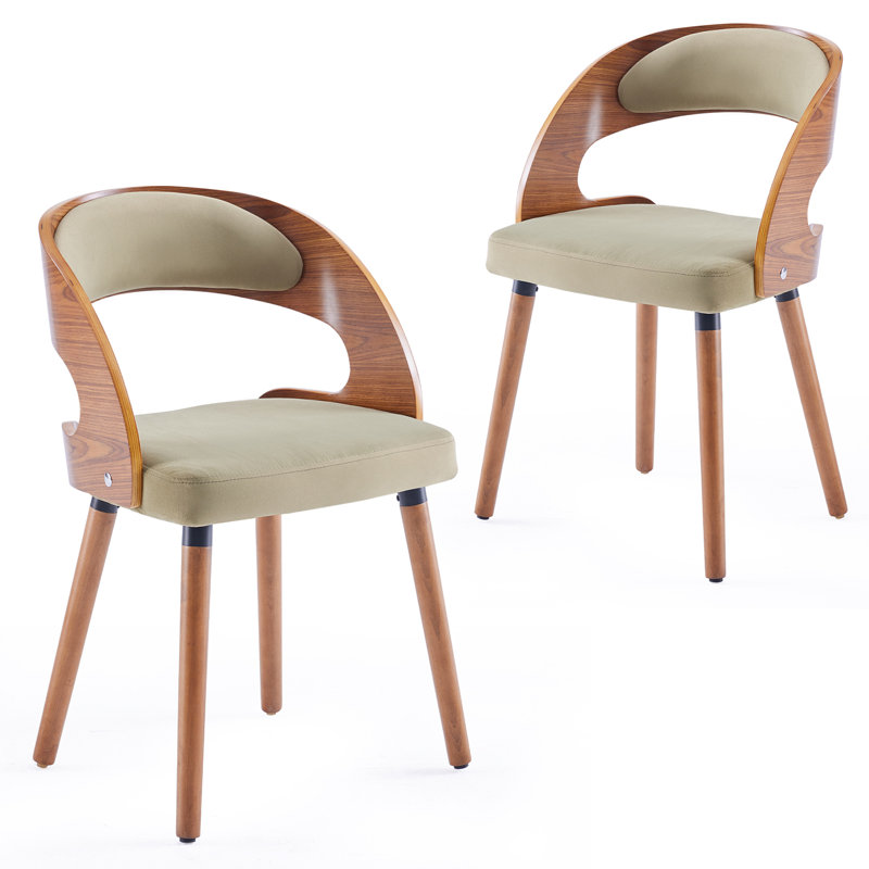 Upholstered Side Chairs with Padded Back, Green