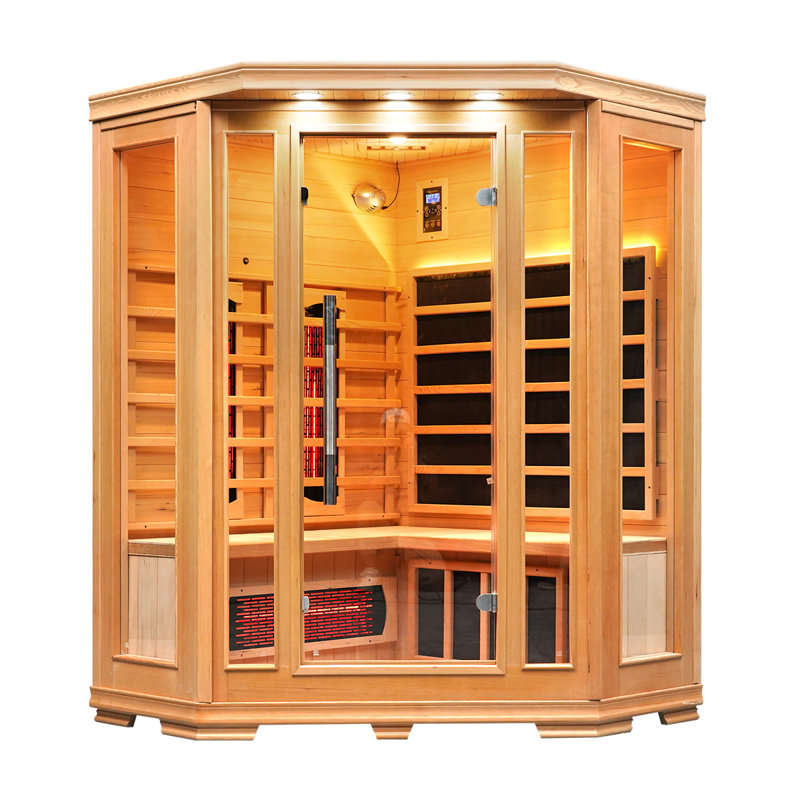 Vidalux Solara 3 Person Full Spectrum Infrared Sauna With Complete Heat, 3 Person Corner