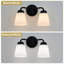 Luminaire de salle de bain 2 lumières à intensité variable avec abat-jour en verre au lait-430878153-430878154