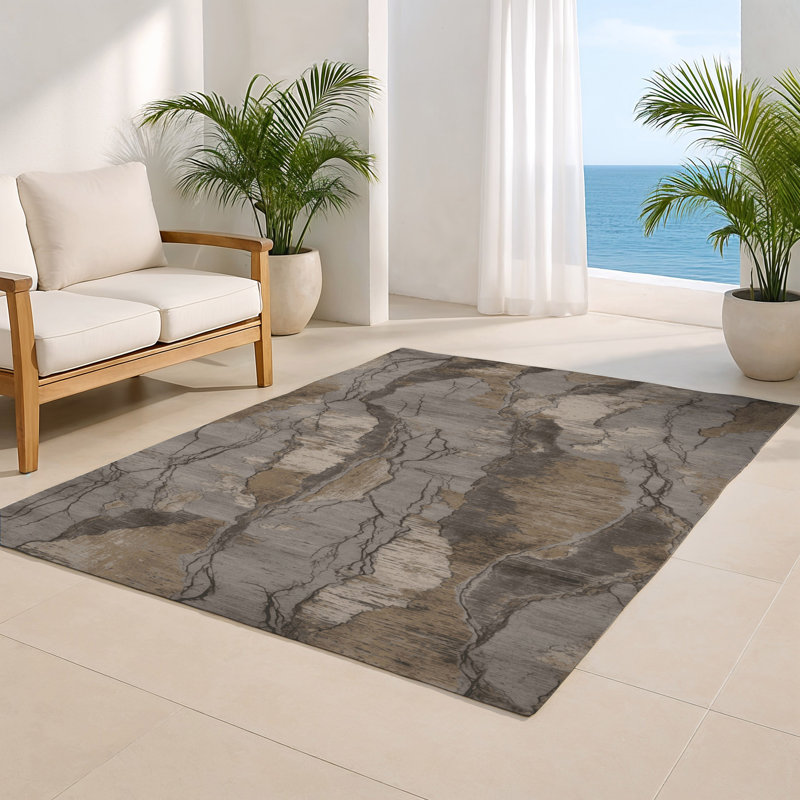 Tapis intérieur et extérieur gris Nature, Rectangle 9 pi x 12 pi