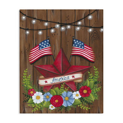 Art mural sur toile Americana Country Garland par Lisa Larson