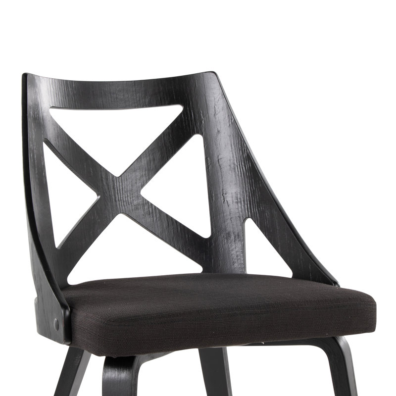 Raimonda 18.25'' H Fabric Upholstered Side Chair, Charcoal, Black