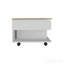 Table basse à plateau relevable avec roulettes et une tablette