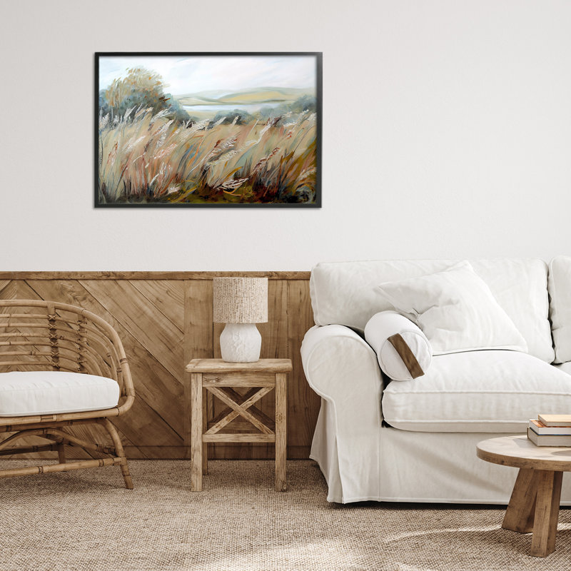 Giclée encadrée Windy Meadow Distorsion, design par Sasha, H 16 po x l 24 po, Giclée encadrée noir minuit